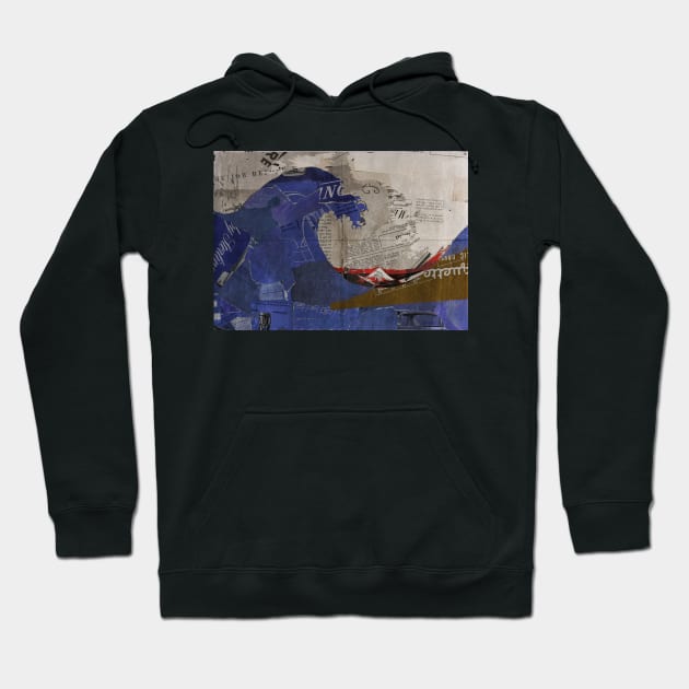 Paper collage of the Great Wave off Kanagawa Hoodie by SkipBroTees